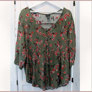Torrid Flowy Peasant Floral Tunic Top 2 2x 18 20